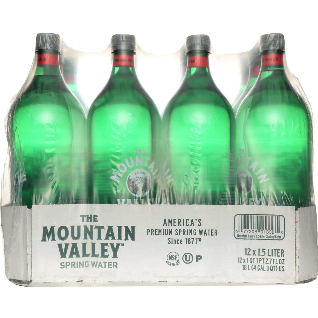 1.5 Liter Flat Cap Pet Bottle Spring Water - 12 per case J975