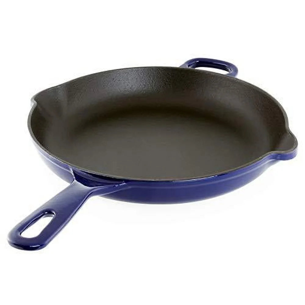 10 inch Round Cast Iron Skillet Cobalt Blue H428