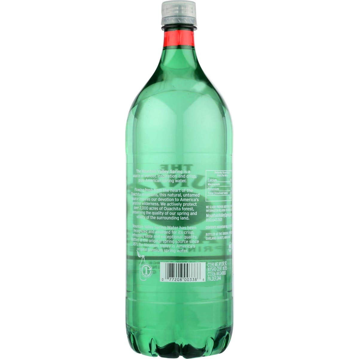 1.5 Liter Flat Cap Pet Bottle Spring Water - 12 per case J975