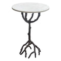 Birch Round Accent Table with Marble Top P16090