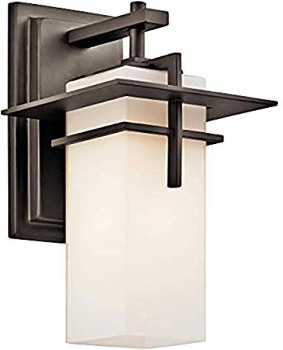 1 Light Outdoor Wall Light with Satin Etched Cased Opal Glass Y473