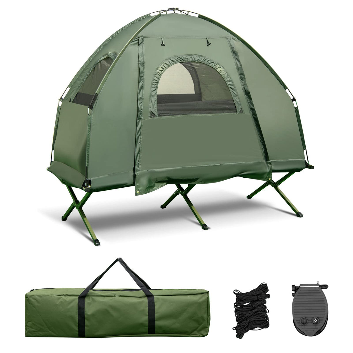 1-Person 5-in-1 Tent Cot with Air Mattress, Sleeping Bag, Carrying Bag I666663