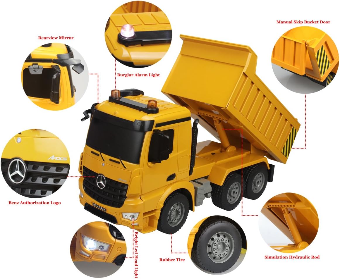 1/20 Scale 6 Channel RC Dump Truck Toy, Pack of 2 G153