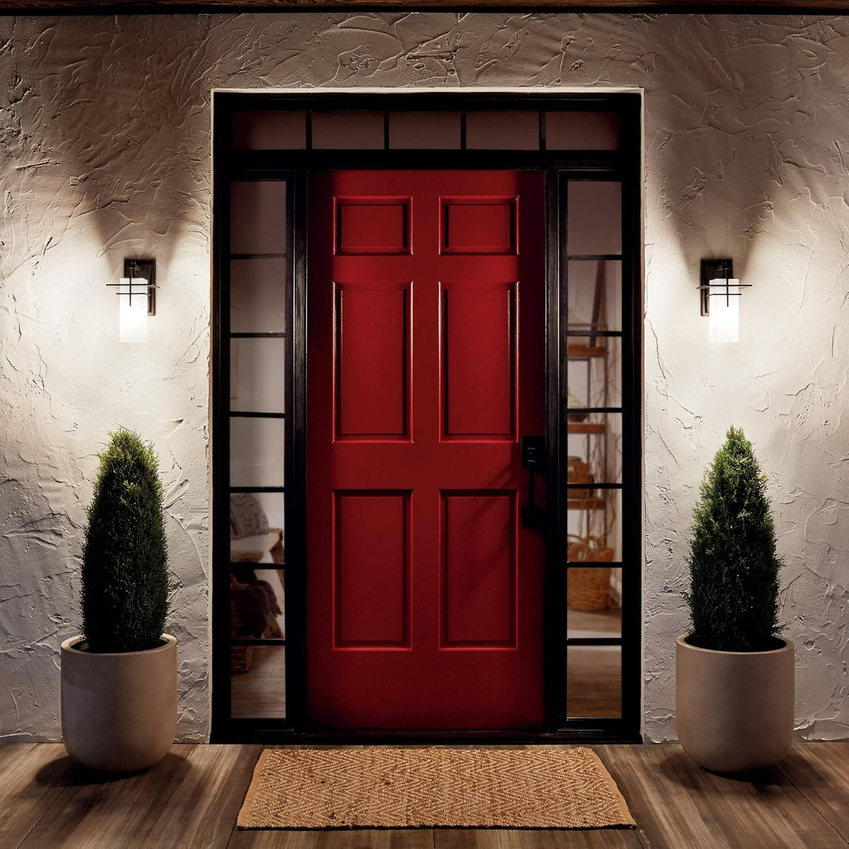 1 Light Outdoor Wall Light with Satin Etched Cased Opal Glass Y473